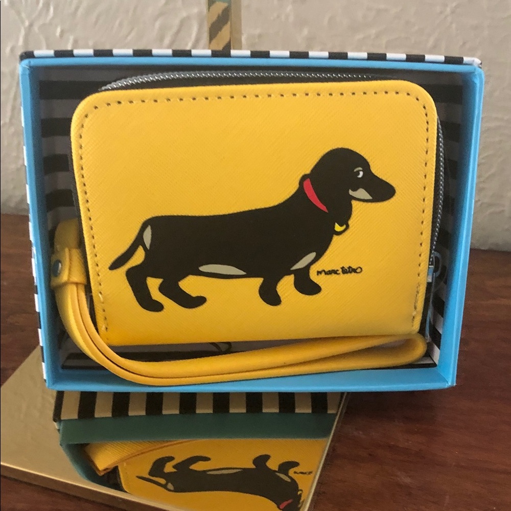 Marc Tetro Yellow Dachshund Wristlet